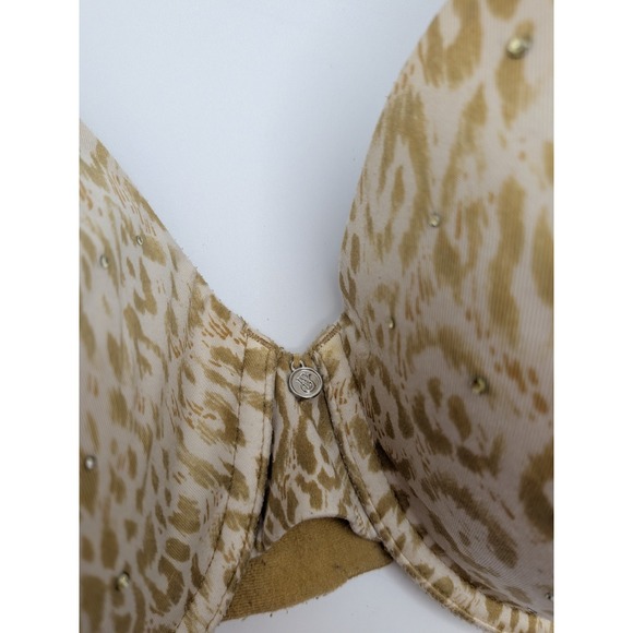 Victoria's Secret Lined Perfect Coverage Bra Leopard Cheetah 38D Nylon Soft - Picture 2 of 7